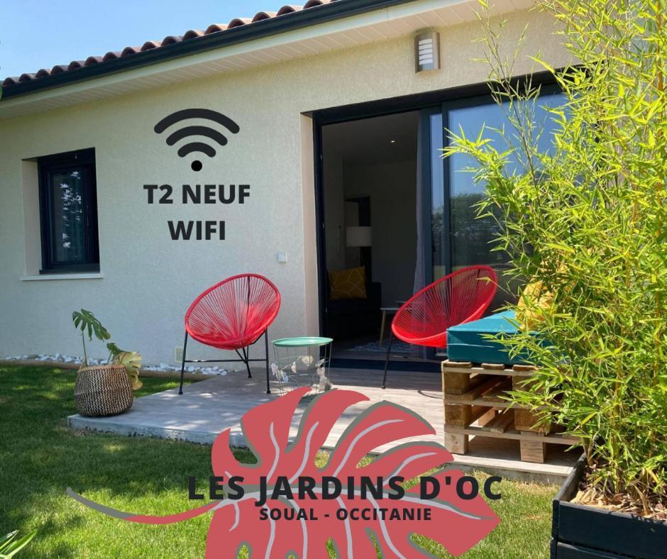 Les Jardins D'Oc - Wifi, Terrasse Et Jardinet - Appart T2 Neuf Soual 외부 사진
